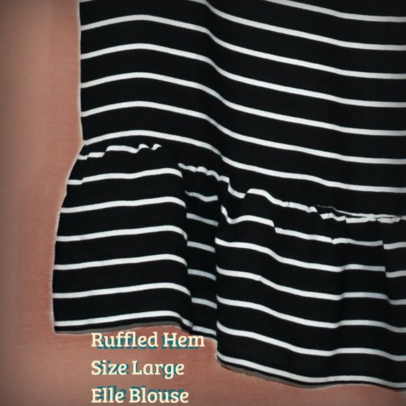 Black & White Striped Boho Ruffly Top - Picture 8 of 11